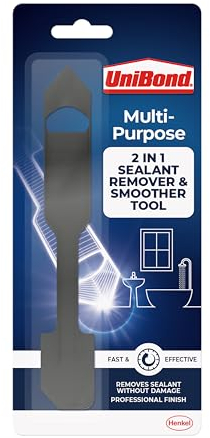 UniBond Sealant Remover and Smoother Tool, Easy-to-Use Sealant Finishing Tool, 2-in-1 Plastic Sealant Tool for Smoothing, Silicone Remover Tool, Black