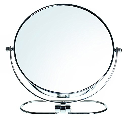 HIMRY Faltbare Doppelseitig Kosmetik Spiegel 8 inch, 10x Vergrößerung, 360° drehbar. Kosmetikspiegel Tischspiegel, 2 Spiegel: normal und 10 - Fach Vergrößerung, verchromten, KXD3125-10x