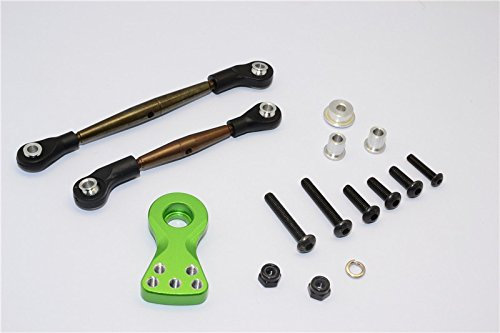 GPM RACING Tamiya Lunch Box Upgrade Parts Spring Steel Modified Anti-Thread Steering Tie Rod With Servo Horn - 1 Set Green