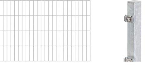Alberts 642594 Erweiterung zum Doppelstabmattenzaun | verschiedene Höhen - wahlweise in verschiedenen Farben | feuerverzinkt | Höhe 80 cm | Länge 2 m