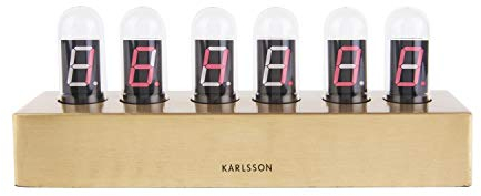 Karlsson KA4207 Tischuhr Cathode Metall Gold 28 x 7,5 x 11cm