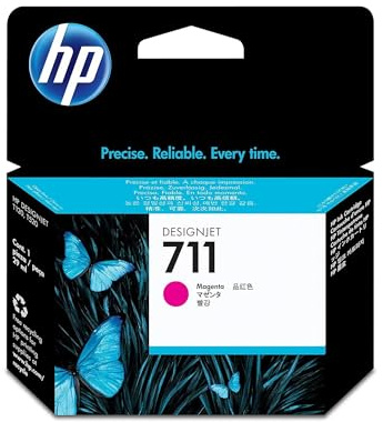 HP 711 CZ131A Magenta 29-ml Genuine Ink Cartridge with Original Ink DesignJet T120, T125, T130, T520, T525, T530 Large Format Plotter Printers 711 DesignJet Printhead