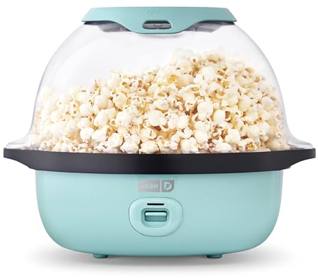 Dash DSSP355GBAQ02 Deluxe SMARTSTORE Stirring Popcorn Maker, 24 Cups, Aqua