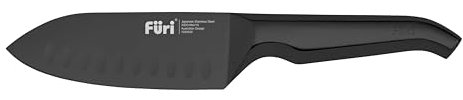 Furi Pro Jet Black East/West Santoku Knife 13cm, Limited Edition Chef's Knife for Superior Cutting Performance, Stainless Steel Blade, Matte, Jet Black Oxidised Finish, 25-Year Guarantee