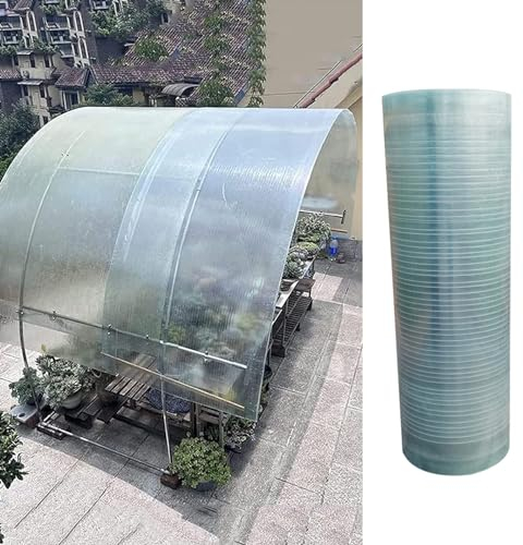 Polycarbonat-Dachplatte,Gewächshausplatten Stegplatten Ersatzplatten,Leicht Zu Schneiden Transparente Glasfaserplatte, Stoßfest, UV-Schutz, Für Terrassen Gartenbau Carports (0.6x1m)
