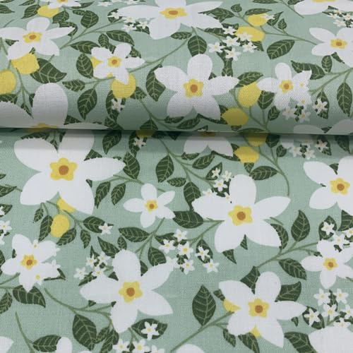 EDGEAM Baumwollstoff Meterware 160 cm breit - Stoffe zum Nähen (50cm, 100cm, 200cm) - Handwerken Nähen Stoff - Dekostoff - Nähmaterial (Grün 04#, 200x160cm)