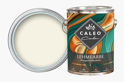 Caleo Color Lehmfarbe - ökologische Wandfarbe für Wohnzimmer und Co. - hoch deckend, tropffrei, geruchsneutral (NATURWEISS, 10 Liter)