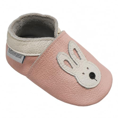 Bemesu Chausson Bebe Chaussons Cuir Souple Bébé Garçon Fille Premiers Pas Chaussons Enfant 0-24 Mois