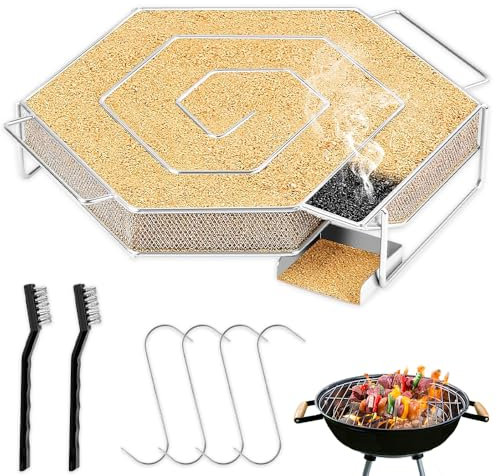 Casenly Générateur de Fumée Froide, Generateur Fumee Froide Acier Inoxydable, Professionelle Fumoir à Froid pour Saumon avec Brosse et Crochet, Serpentin Fumoir à Froid pour Fumoirs, Barbecues, Grils