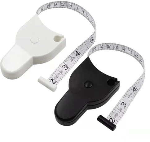Set di 2 metri da sarta retrattile – 150cm/60 Pollici, metro per misurare corpo preciso per Misurazione Corpo Girovita Fianchi Torace, Nero Scuro