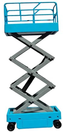 MagiDeal elevadora de Tijera de Trabajo Alta, Modelo de simulación 1:64, Escultura en Miniatura, Mantenimiento de vehículos para Garaje de Coches, Azul Nuevo