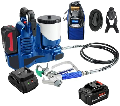 Sladdlös färgspruta, snabb sprutning kompatibel med Makita 18V batteri, sprutpistol med 70-tums justerbar slang för 360° full och hög räckvidd färg 1battery