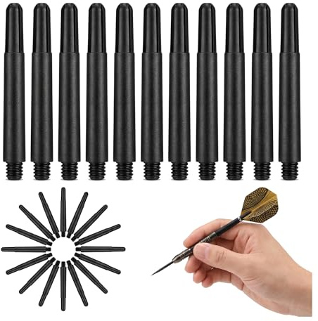 CHULIN 100PCS Arbres de Fléchettes en Nylon, Arbres de Fléchettes en Noir, Tiges de Fléchettes Durable pour fléchettes à Pointe Souple ou en Acier