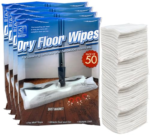 Pack of 200 Disposable Microfibre Electrostatic Floor Cloths For Flat Swivel Mop Multi Fitting Cleaning Wipes - 21cm x 29cm Fits Most Mops Like Swiffer Etc By The Dustpan and Brush Store ®