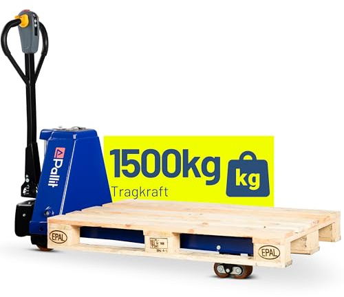 Pallit ONE+Y Transpallet Elettrico 1500 kg - Carrello Elevatore Elettrico con Batteria Litio 48V 10Ah, Forca 1150 mm, Garanzia 3 Anni
