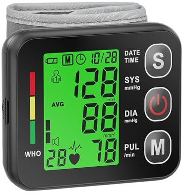 Wrist Blood Pressure Monitor - Digital BP Machine with Irregular Heartbeat Detection, Large LCD Display, Backlit Screen, Intelligent Voice Guidance, Dual Users Mode, 2x99 Memory