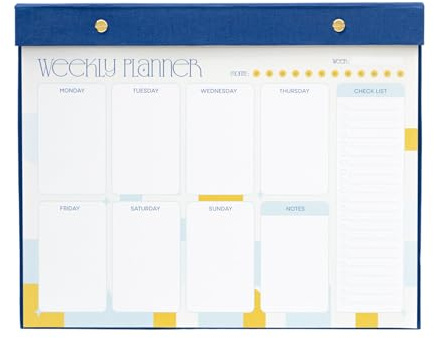 Kokonote Weekly Planner A4 - Akalia | 64 Tear Off Pages, Desk Organiser Planner Family, Weekly Desk Calendar, To Do List Book, Cute Stationery Gifts