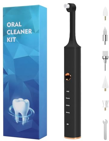 Set di Sbiancamento dei Denti, Kit per Pulizia dei Denti e Sbiancamento dei Denti, per la Lucidatura Dopo la Pulizia dei Denti, Riduce la Placca, Nero