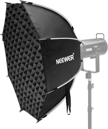 Neewer Softbox Octogonal de 35.4 Pulgadas, Caja Suave parabólica de liberación rápida con Soporte Bowens, difusores, Rejilla, Bolsa Compatible con Aputure 120d Compatible con Godox SL60w Q4 AS600B