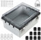 YedZen Anschlussdose Wasserdicht, 220x170x110mm IP66 ABS Aufputz Verteilerkasten, Transparentes Schaltschrank Außen für Kabelanschlussdose zum Schutz Steckdosenleiste mit Wandmontagezubehör＆Schloss