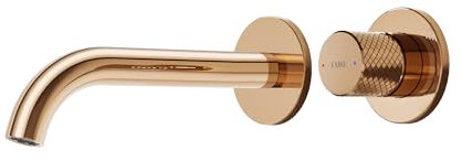 EMKE Mitigeur Lavabo Encastré Or Rose - Mitigeur 2 Trous avec Aérateur, Mélangeur à Levier Unique, Robinet de Salle de Bain Moderne, Économie d'Eau, Installation Facile (281x140x65 mm)