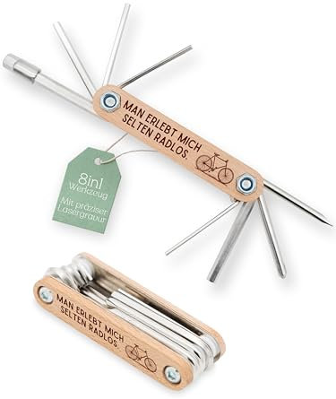 Abenteuernah Fahrrad Multitool, Geschenke für Männer, Fahrrad-Zubehör, Biker Papa Geschenk, Vatertagsgeschenk, Bike Werkzeug Velo in schönen Designs (Radlos)
