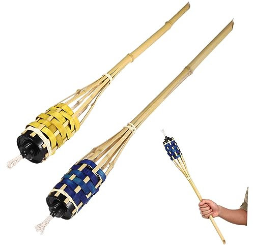 Toddmomy 2piezas Antorcha De Bambú Mano Lámpara De Aceite Para Jardín Antorcha De Exteriores Para Diseño De Festival Para Eventos y Decoración Color Aleatorio