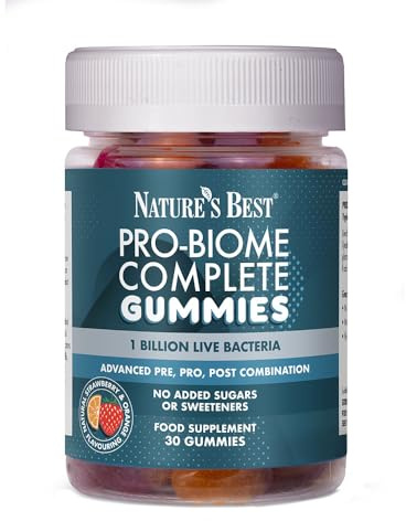 Nature’s Best ProBiome Complete Gummies - One Billion Live Bacteria - Strawberry & Orange Flavour - 30 Gummies (30 Day Supply)