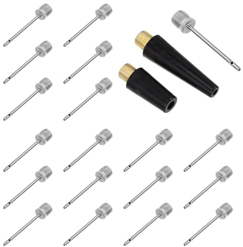 DECHOUS 32pcs Ball Pump Needles Set 30 Plastic Inflation Needles and 2 Metal Valve Adaptors for Football Basketball Soccer Volleyball Sports Ball Inflator Accessories for Gym Training