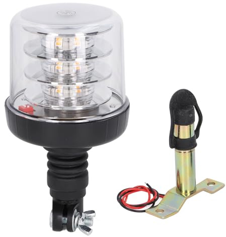 Luz LED giratoria de 54 W, faro de advertencia de emergencia de 360 grados, LED de alta potencia de 18x3 W con 3 modos, pantalla de lámpara de PC y lente óptica para la seguridad d