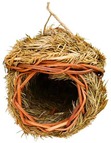 AOVNA Bird House Hand-Woven Grass Birdcage Pack Straw Bird Nest Hummingbird House for Outside Hanging