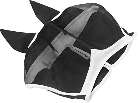 CHICIRIS Masque Anti-Mouches pour Chevaux avec Oreilles en Tissu tricoté Doux, Couverture des Yeux en Respirante, Ajustement élastique pour Un Port à Long Terme sur Le Visage et Les Oreilles du