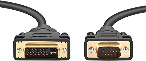 PremiumCord DVI-VGA Verbindungskabel - 1m, DVI-I (24+5) - VGA (15 Polig), Stecker auf Stecker, Kabel für PC (Analog)/ DVI-I Geräten, Farbe schwarz