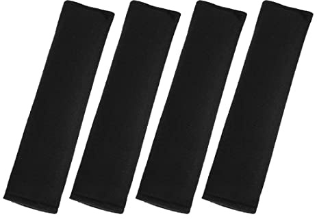 X AUTOHAUX 4 cuscinetti universali per cinture di sicurezza, colore nero, per auto, camion, SUV