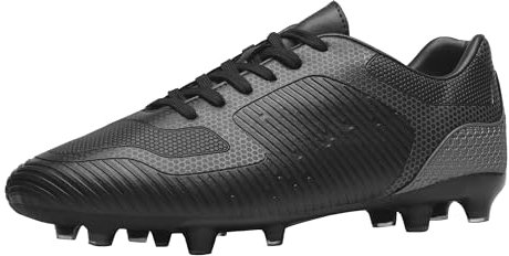 DREAM PAIRS Herren Fußballschuhe Professionelle Athletics Trainingsschuhe Schuhe Fussballschuhe Outdoor Sport Football,Size 41,Schwarz/Grau,SUPERFLIGHT-2