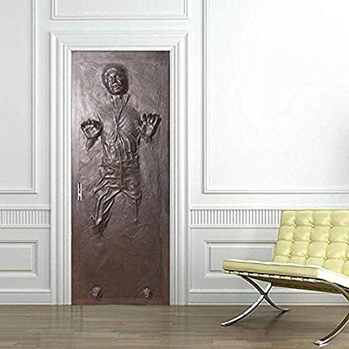 MSSDEBZ 3D Türaufkleber Wandbild Türtapete Selbstklebend Han Solo Carbonite Decal Home Design Sonderanfertigung-95x215cm/38x86In