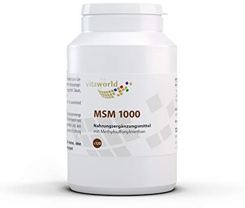 Vita World MSM 1000 mg (Metilsulfonilmetano) Altamente dosato 120 Compresse Vegetariane/Vegane