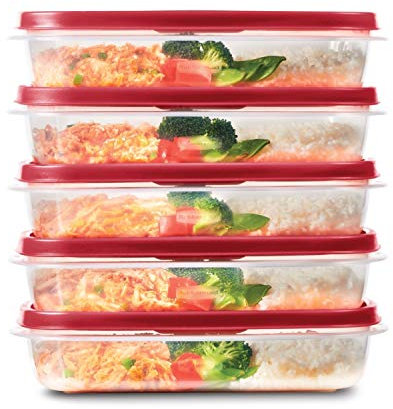 Rubbermaid EasyFindLids Meal Prep Containers 5.5 Cup Red