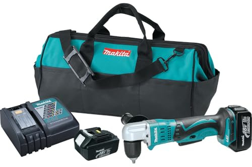 Makita XAD02-R 18V LXT Variable Speed Lithium-Ion 3/8 in. Cordless Right Angle Drill Kit with 2 Batteries (3 Ah) (Renewed)