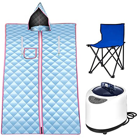 Steam Generator for Shower Portable Sauna Generator Rooms For Sauna SPA Larger Tent Portable Steam Bath Lose Weight Detox Therapy Steam Fold Sauna Cabin (Color : Blue)
