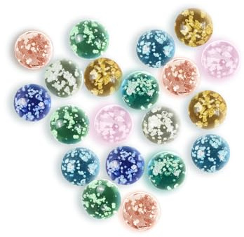 Ben & Bel – Billes en Verre phosphorescentes – Lot de 20 Billes Multicolores tachetées pour Circuits de Billes, projets DIY ou décoration intérieure