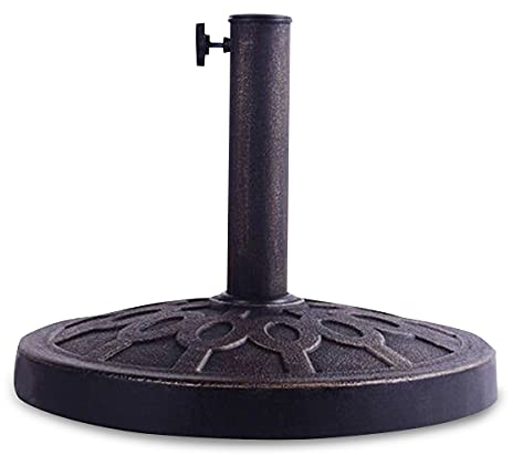COSTWAY Resin Parasol Base, 38mm-48mm Heavy Duty Umbrella Stand Holder with Wheels, Outdoor Garden Patio Yard Cantilever Banana Umbrella Base (13kg, 45 x 45 x 33cm, without Wheels)