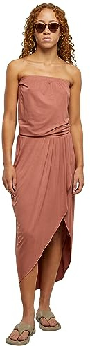 Urban Classics Vestido de Mujer de Viscosa para Mujer, Estilo Bandeau de Verano, con Tejido aireado, sin Tirantes, Tallas XS a 5XL, Terracota, XXXL