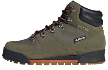 adidas Herren Terrex Snowpitch Cold.RDY Hiking Shoes Wanderschuhe, Olive Strata/Bronze Strata/Orange, 44 EU