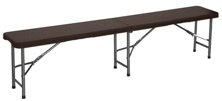 THINIA HOME Banco Plegable Catering Efecto Ratán 180x30x43cm