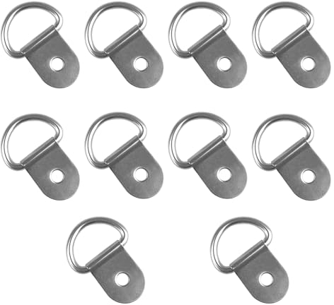 Ryaupy 10 Pcs INOX Anneaux D'arrimage Anneau en D, Pliable Remorque D'anneau, Traction Anneaux Arrimage pour Remorques, Voitures, Camions, Kayaks, Outils Électriques, Arrimage de Charge