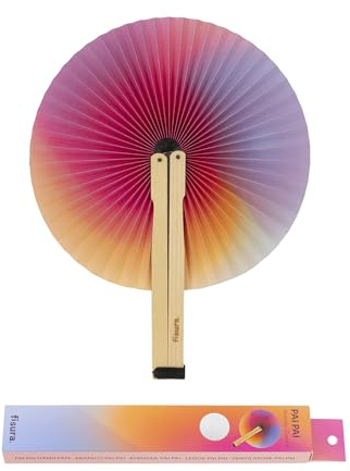 Fisura – Folding Fan. Paper Foldable Fan. Pai Pai Fan with Message. Wedding Fan for Guests. Gift for Parties or Ceremonies. 5.90 inch x 0.78 inch (1 unit, Gradient)