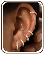 FIOROYAL 5Paar Kleine Gold Silver Creolen für Damen Herren Mädchen Hypoallergen Mini Creolen Ohrringe Set Gold/Silver Helix Piercings Knorpel Ohrringe für Empfindliche Ohren 6/7/8/9/10MM GCZ