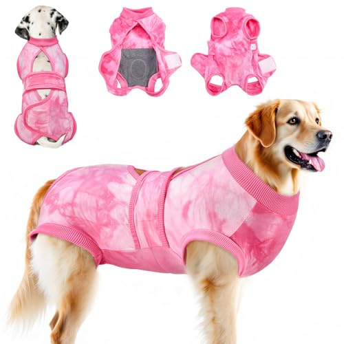SlowTon Dog Surgery Recovery Suit - Medical Onesie with Open Back Design, Breathable Adjustable Post Surgery Bodysuit, Anti Licking and Protect Wound Cone Collar Alternative for Female & Male Dogs