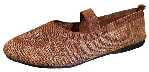 Halvskor dam eleganta – fritidsskor dam fashionabla barfotaskor andas damskor halkfria ortopediska bekväma Mary Janes Loafer för vardag och promenader sommarskor